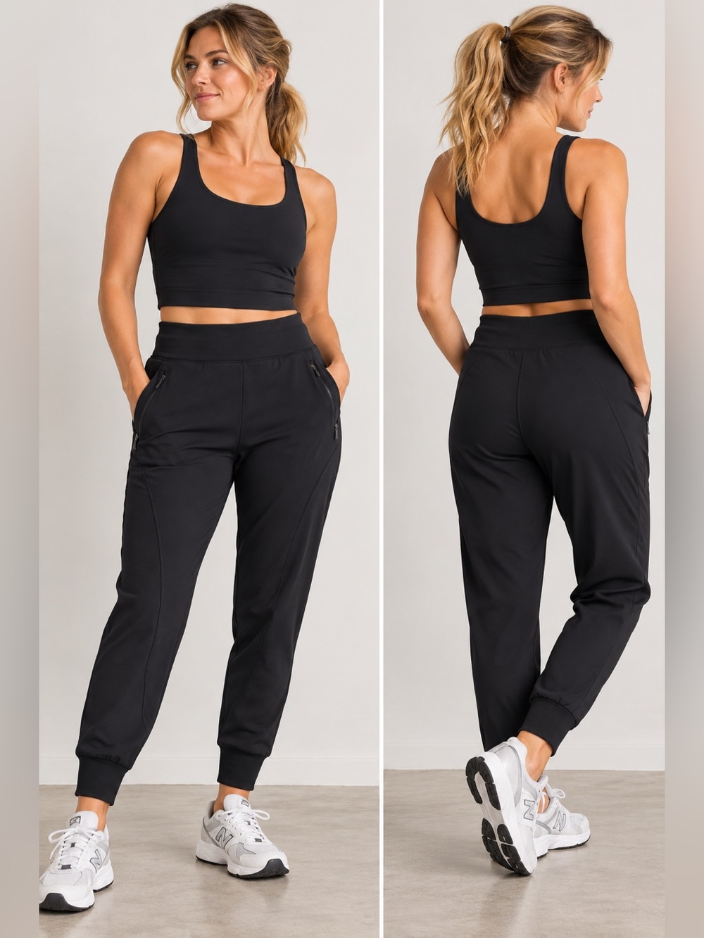 Quince Whistler Mid-Rise Thermal Joggers Black Size Medium
